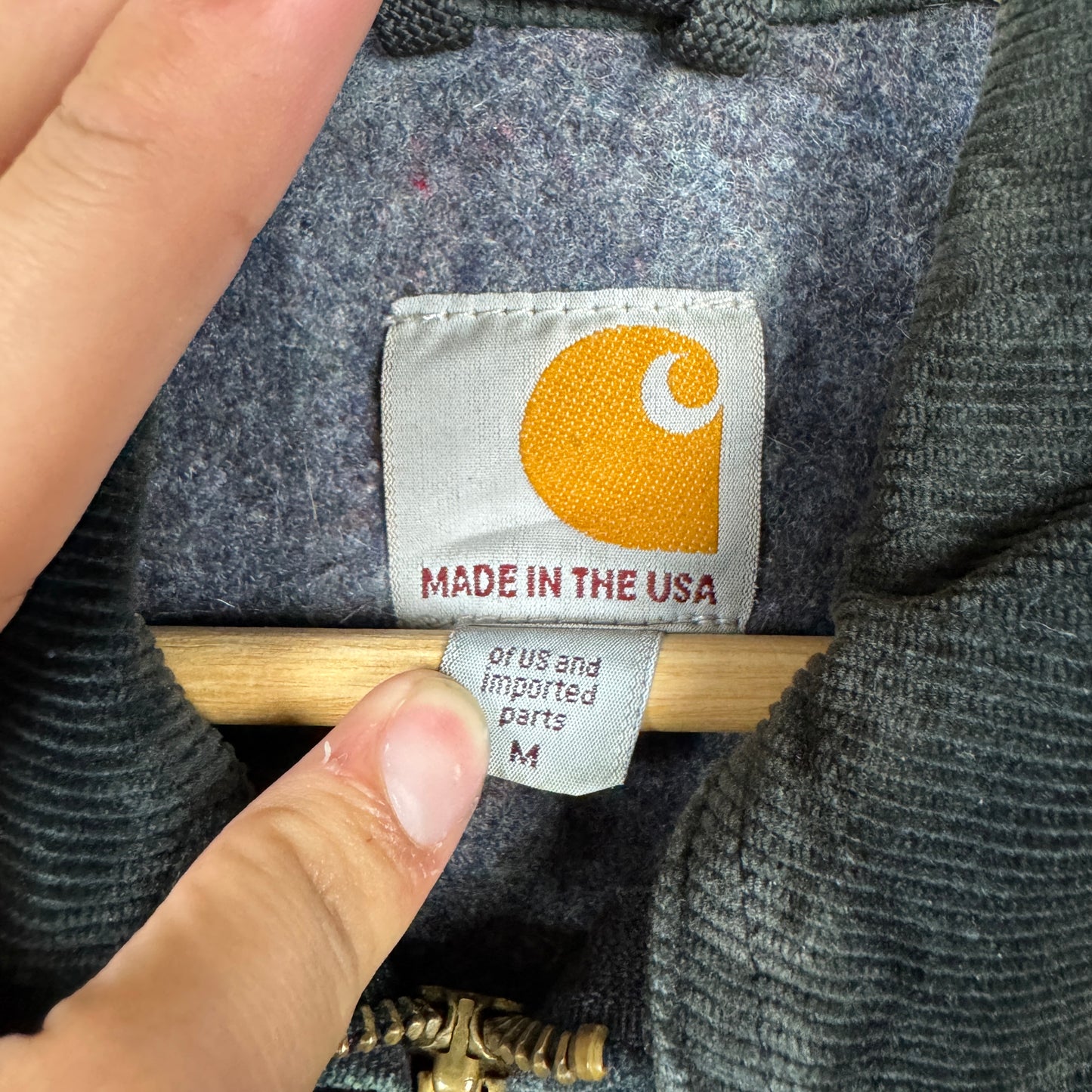 90s Black Carhartt Security Embroidered Detroit Work Jacket M 2378