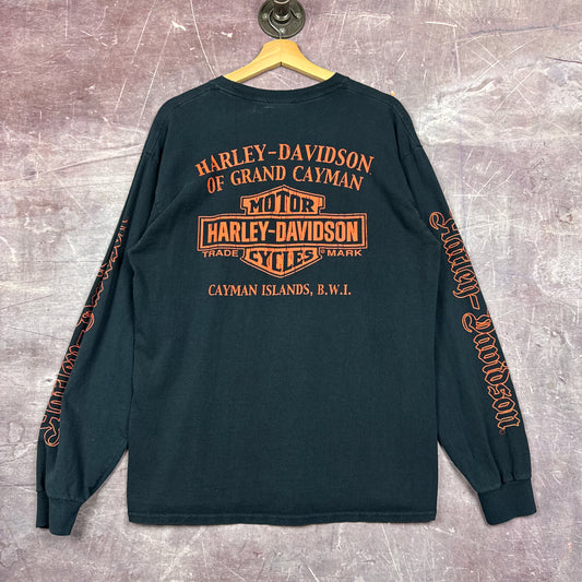 00s Black Harley Davidson Long Sleeve Shirt 3170