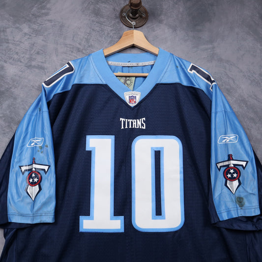 00s Navy Blue Tennessee Titans Vince Young #10 Reebok NFL Jersey 6572