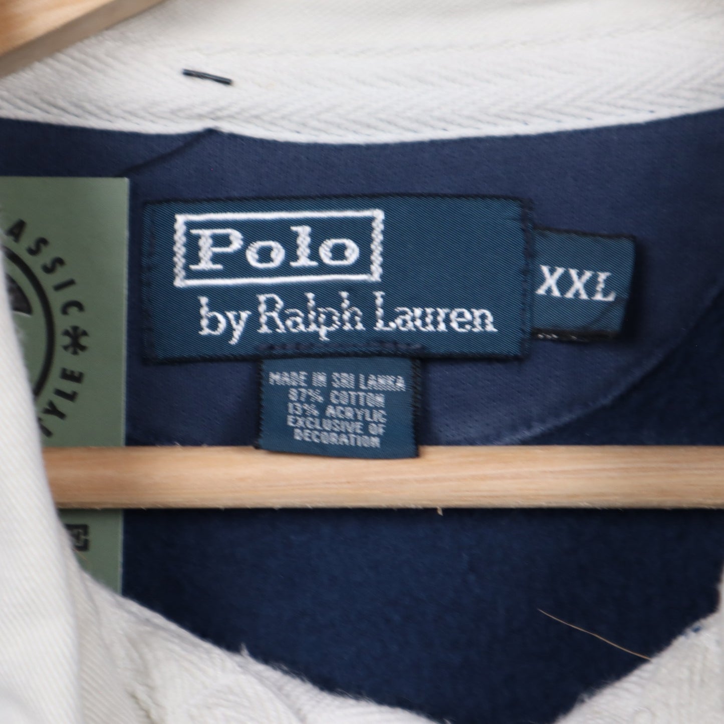 90s Navy Polo Ralph Lauren Striped Rugby Shirt 4912