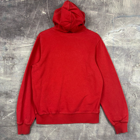 Early 00s Red Nike Mini Swoosh Essential Logo Hoodie M 0002