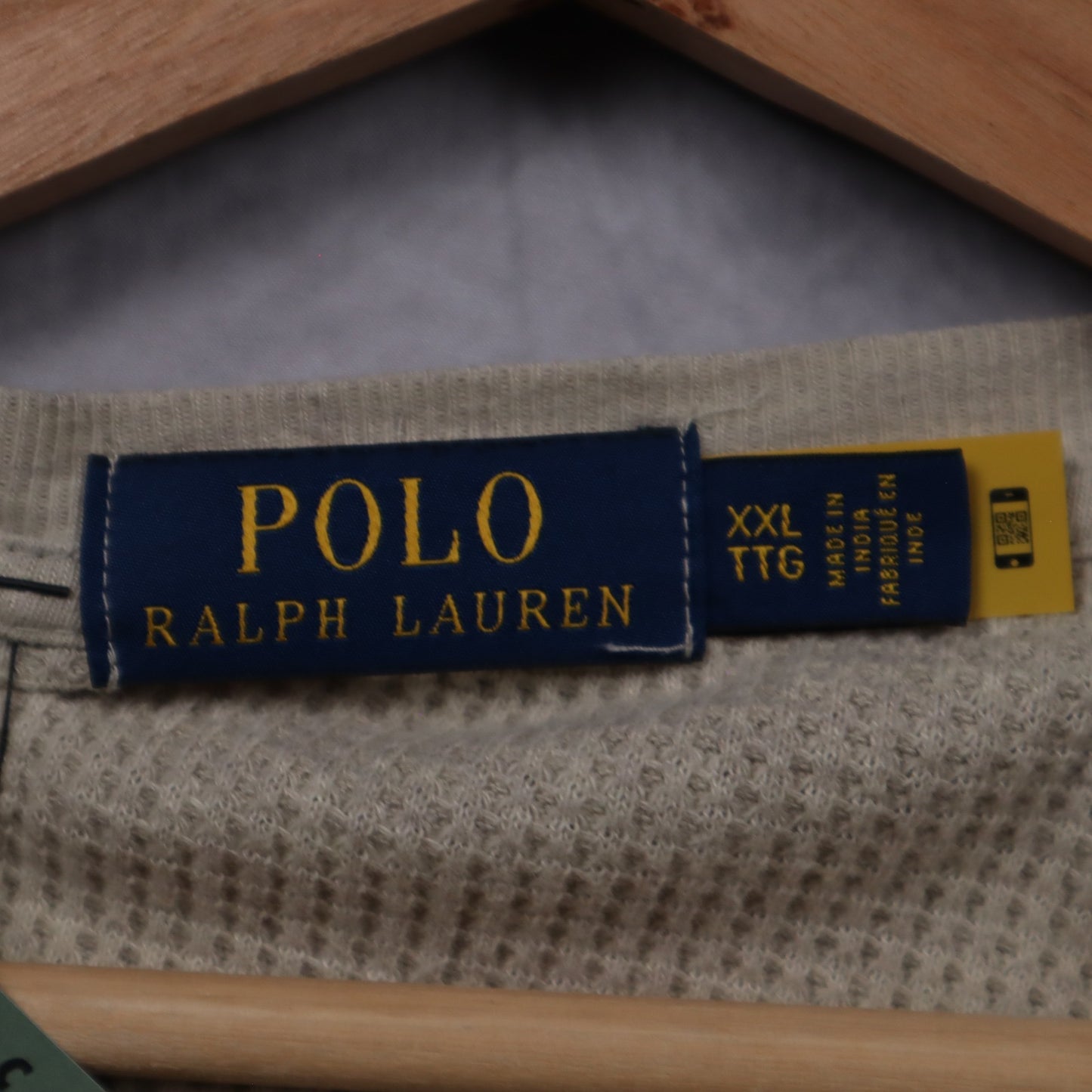 00s Cream Polo Ralph Lauren Thermal Shirt 4707