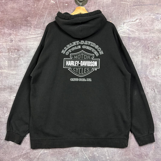 00s Faded Black Harley Davidson Hoodie 3094