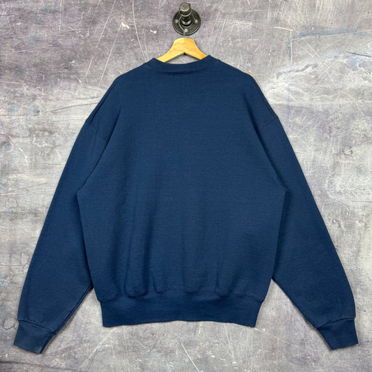90s Navy Blue Mark McGwire Back to Back 50 Home Run Seasons Graphic Crewneck Sweatshirt L 0087