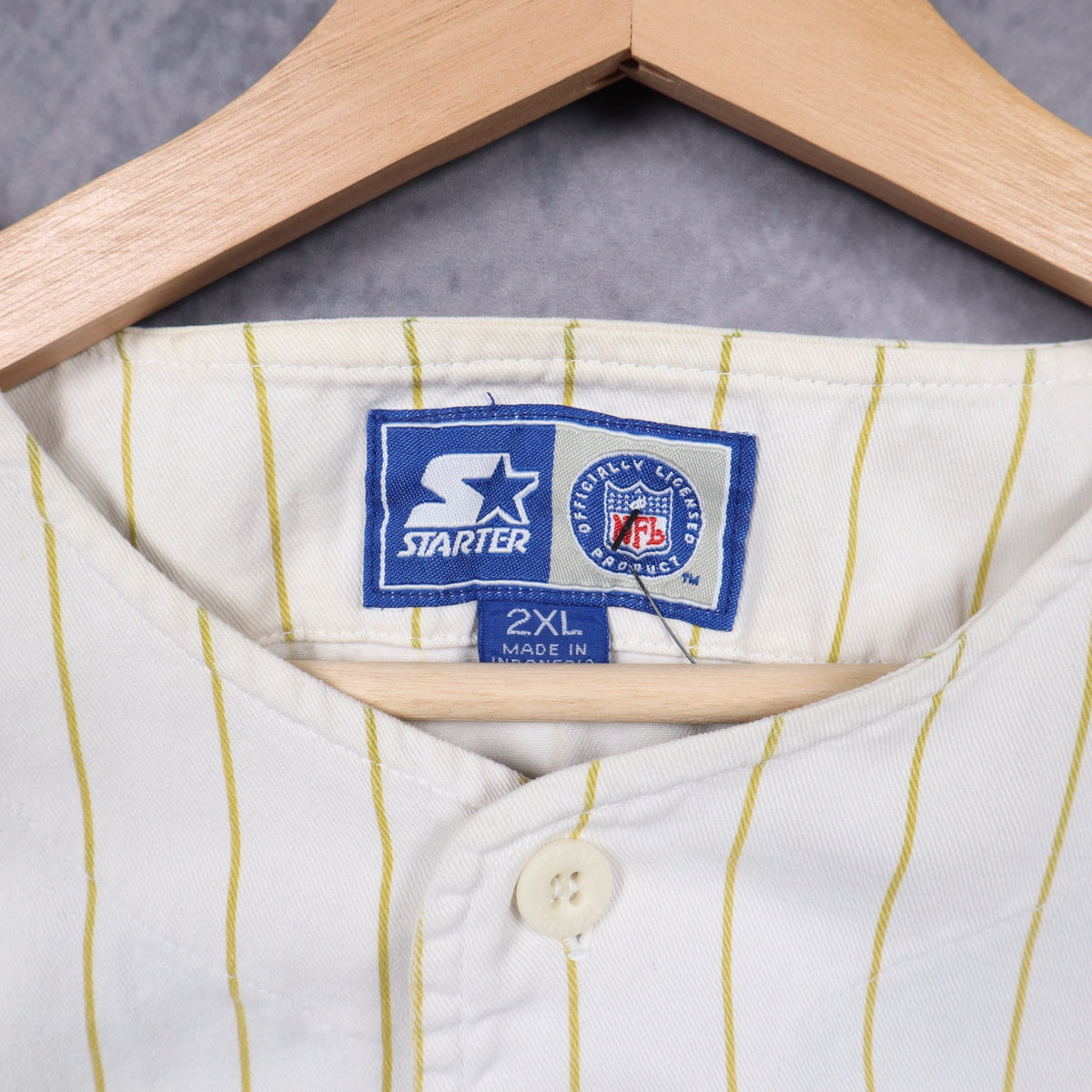 90s White Green Bay Packers Starter Pinstripe Baseball Jersey 6688
