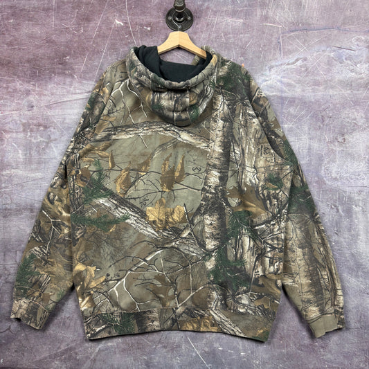 Early 00s RealTree Camo Carhartt Essential Zip Up Hoodie XL 2319