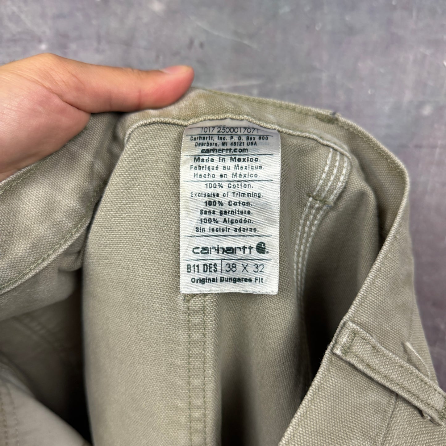 90s Tan Brown Carhartt Carpenter Work Pants 37x31.5 2462
