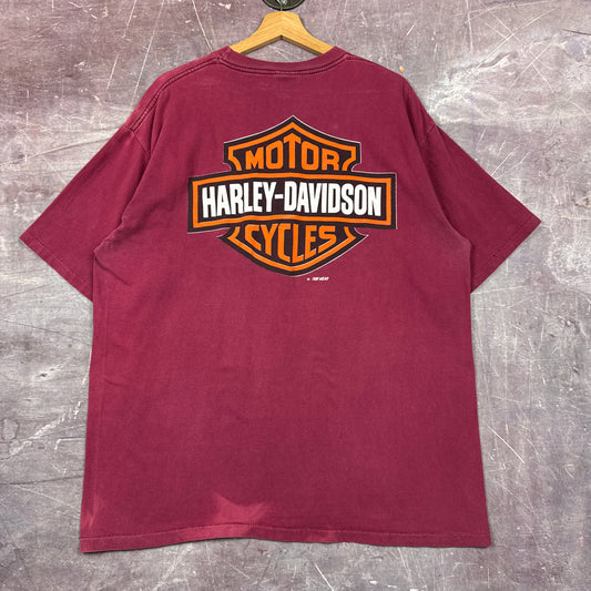 90s Red Harley Davidson Side Winder Shirt 3132