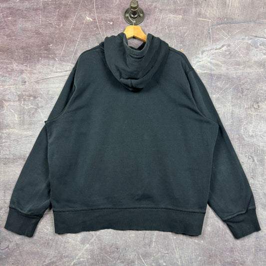 00s Black Nike Spellout Center Swoosh Graphic Hoodie XL 1965