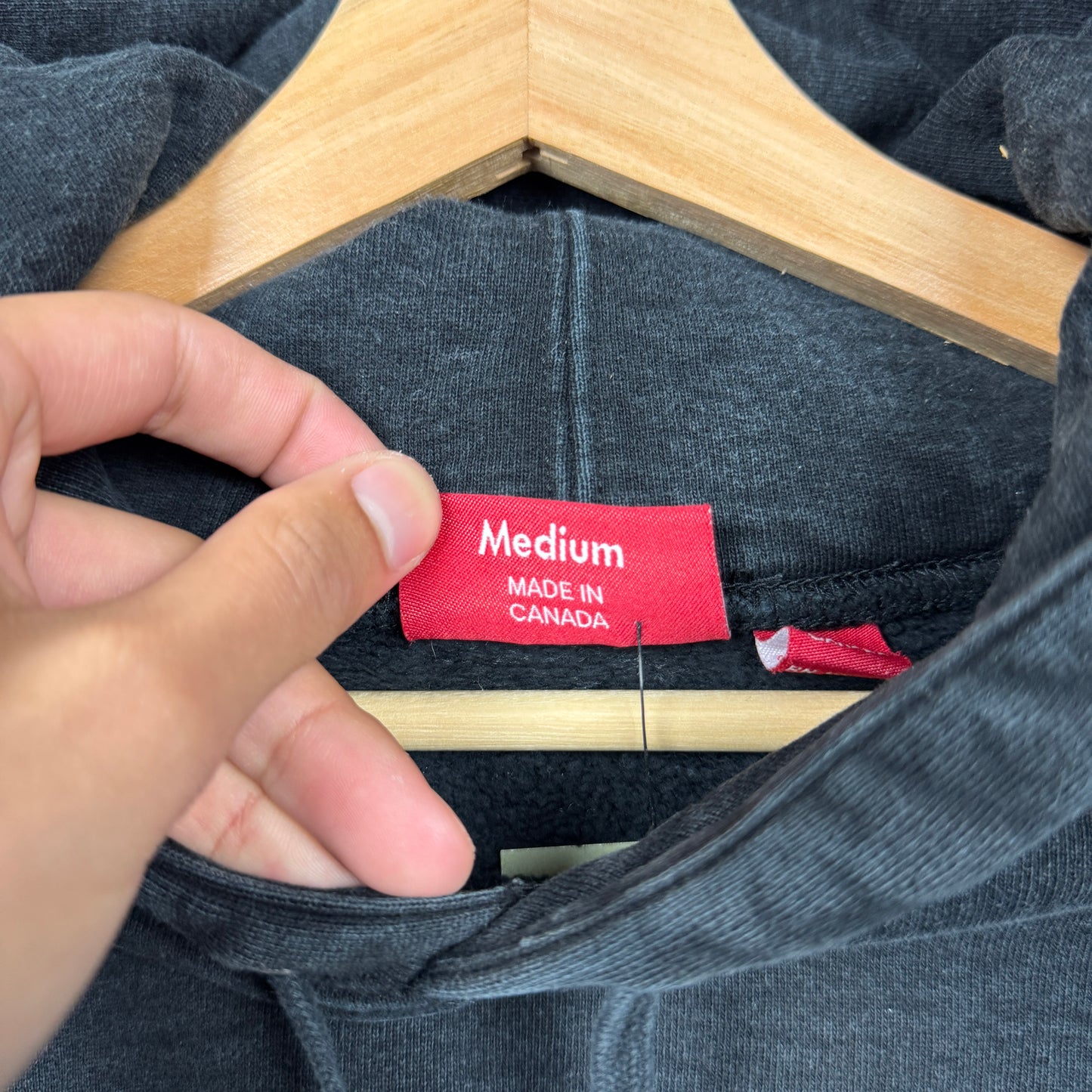 F/W 2021 Black Supreme USA Reverse Spellout Graphic Hoodie L 1710