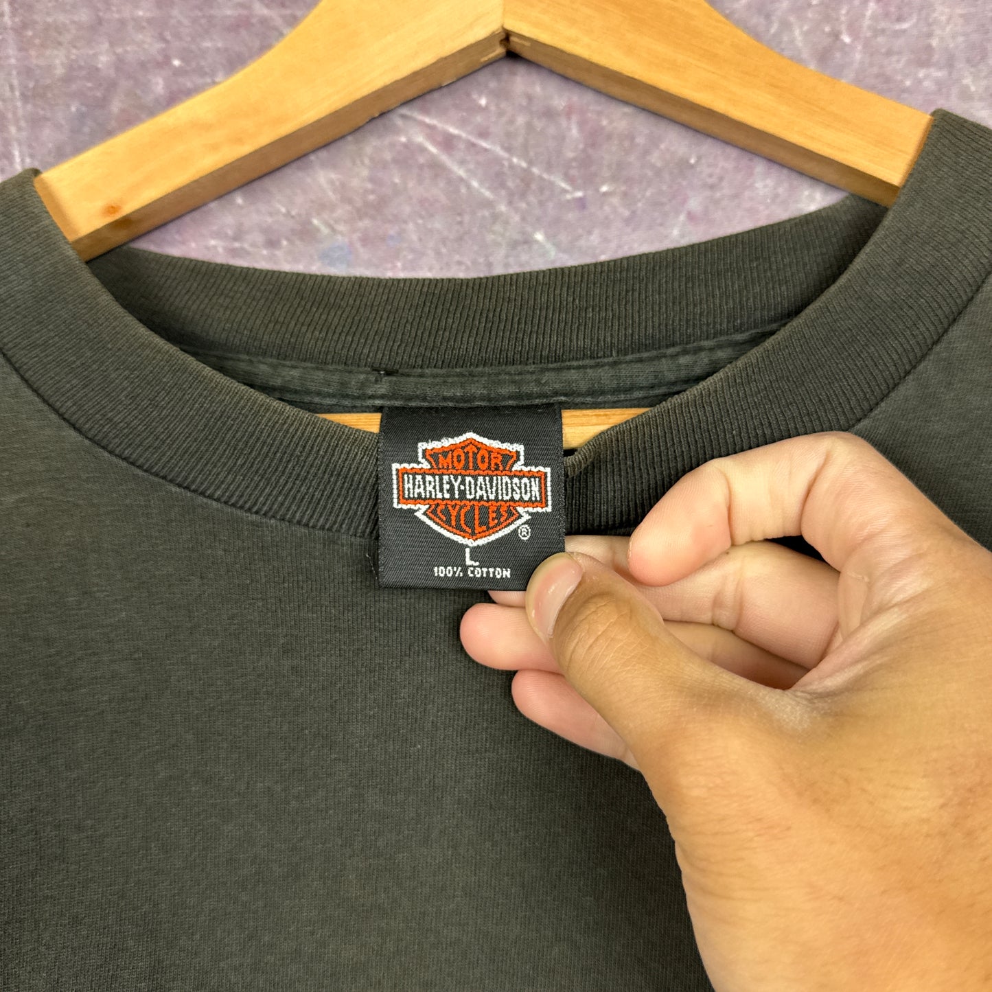 90s Faded Black Harley Davidson Long Sleeve Shirt 3041