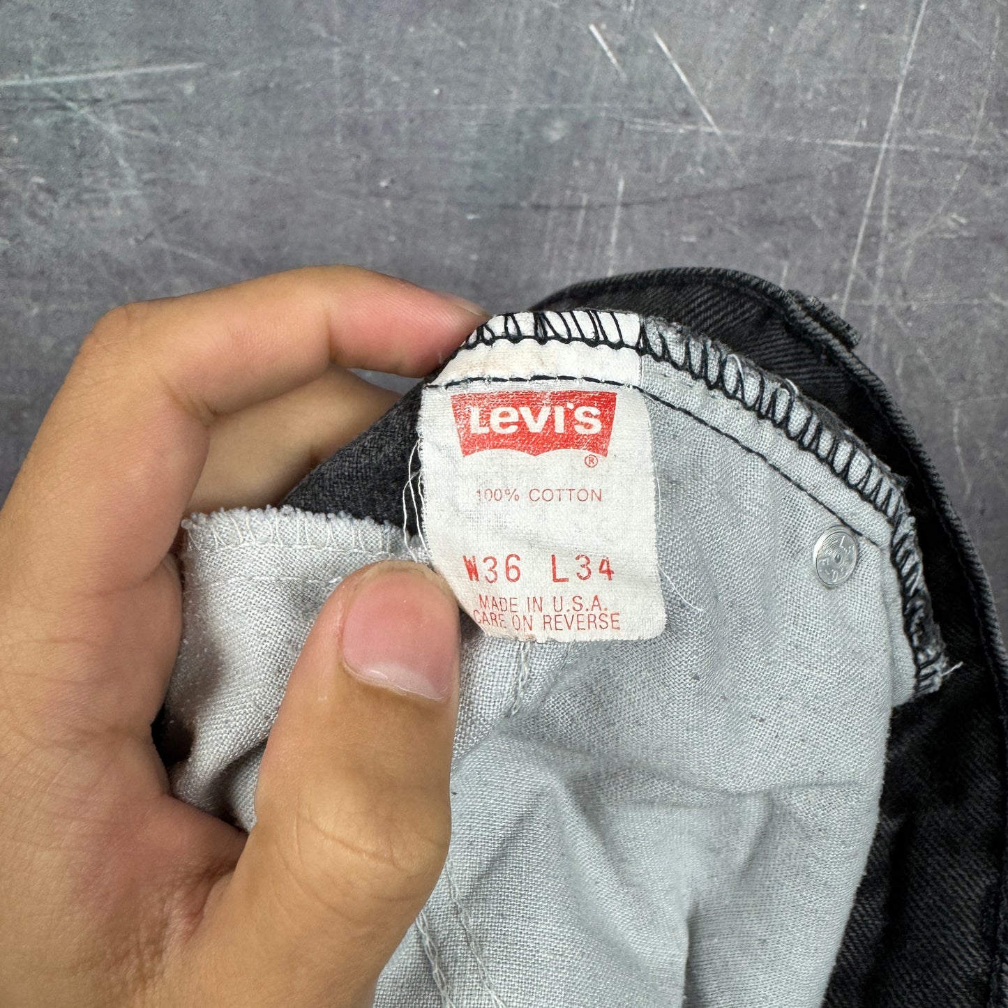 90s Black Levi's 550 Black Tab Denim Jeans 35x32 2061