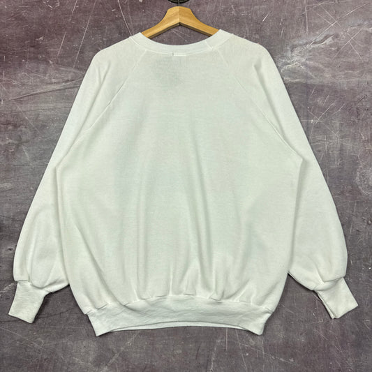 1987 White Whitney Houston Moment of Truth World Tour Graphic Crewneck Sweatshirt L 2916