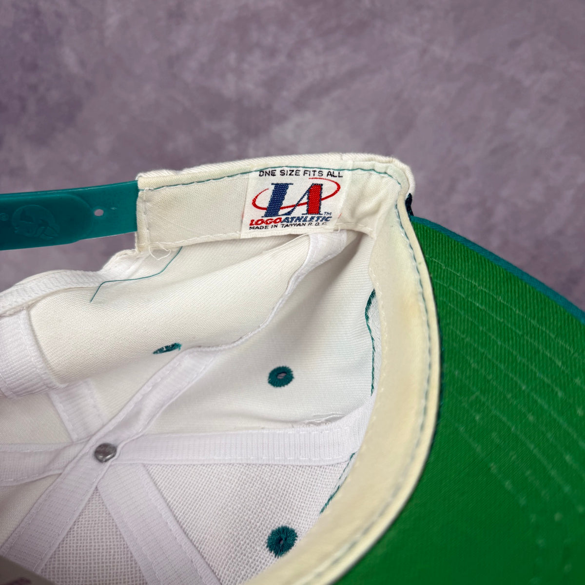 90s White Miami Dolphins Logo Athletic Sharktooth Snapback Hat 6818