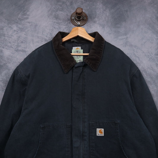 00s Faded Black Carhartt Cropped Arctic Jacket 4804