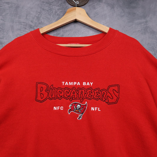 00s Red Tampa Bay Buccaneers Crewneck Sweatshirt 6479