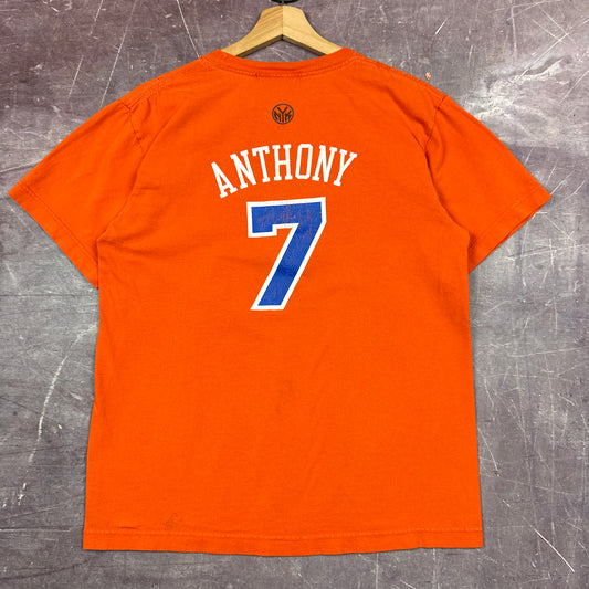 00s Orange New York Knicks Adidas Carmelo Anthony Graphic Shirt M 2986