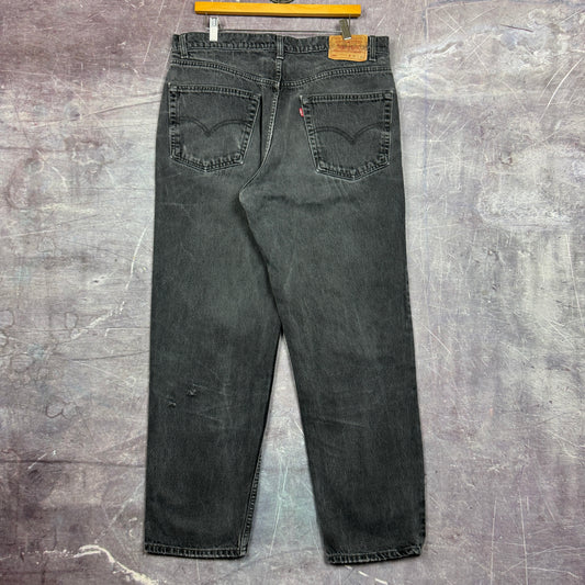 90s Faded Black Levi's 550 Denim Jeans 37x30.5 2056