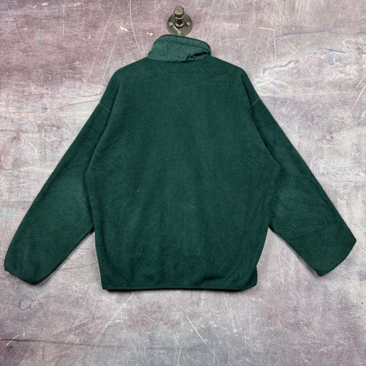 90s Forest Green Patagonia Retro X Deep Pile D Pocket Fleece Zip Up Jacket L 1866