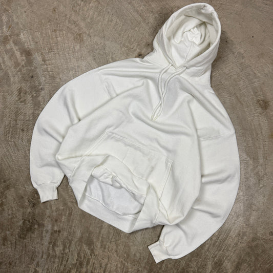 90s White Hanes Blank Essential Zip-Up Hoodie M AU36