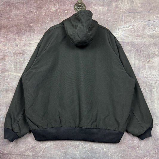 90s Black Carhartt Hooded Active Work Jacket XXL 2398