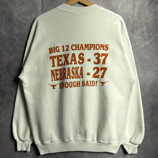 1996 White Texas Longhorns Big 12 Champions Crewneck Sweatshirt 4439
