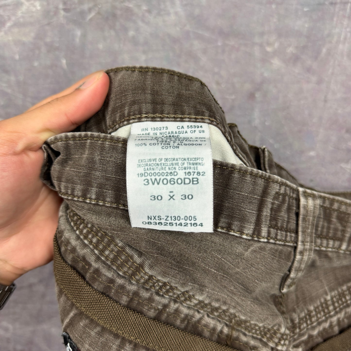 Early 00s Brown Wrangler Riggs Double Knee Cargo Work Pants 30x29 2105