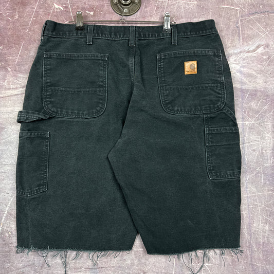 90s Black Carhartt Baggy Carpenter Work Shorts 36x11 2947