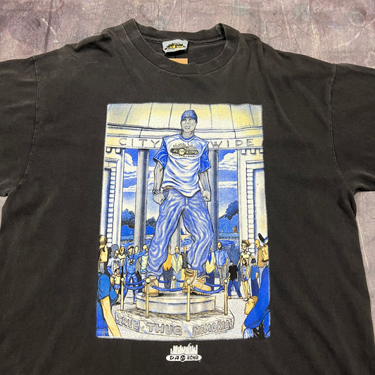 90s Faded Black Da Bomb True Thug Memorial Graphic Shirt XL AD68