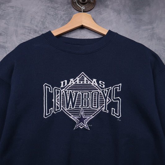 90s Navy Blue Dallas Cowboys Crewneck Sweatshirt 6613