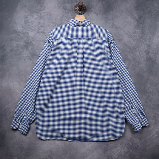 Early 2000s Blue Ralph Lauren Gingham Long Sleeve Button Up Shirt 5427