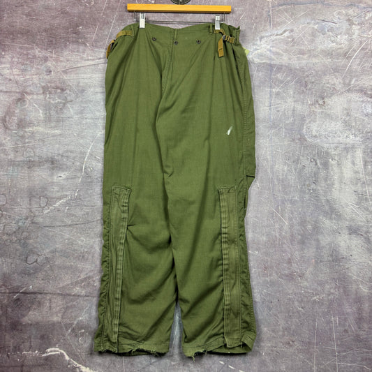 80s Olive Green Military Chemical Protective Painter Cargo Pants 36x30 2113