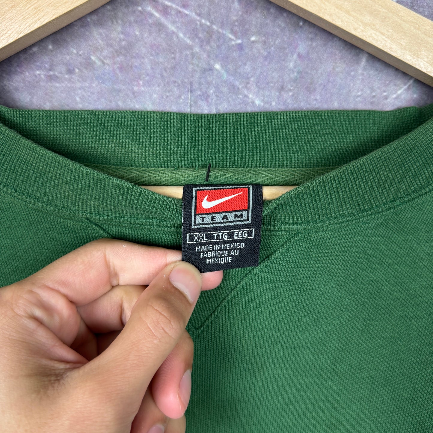 Early 00s Green Nike Webb Spartans Center Swoosh Crewneck Sweatshirt XXL 1820