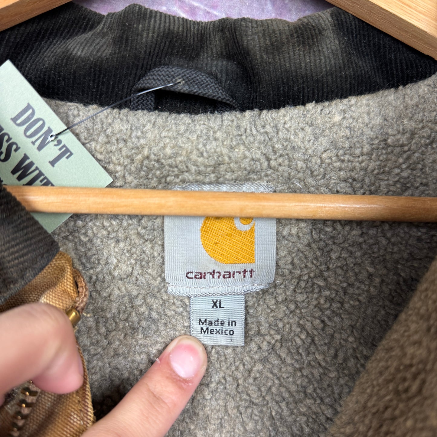 90s Tan Brown Carhartt Cropped Arctic Work Jacket XL 2331