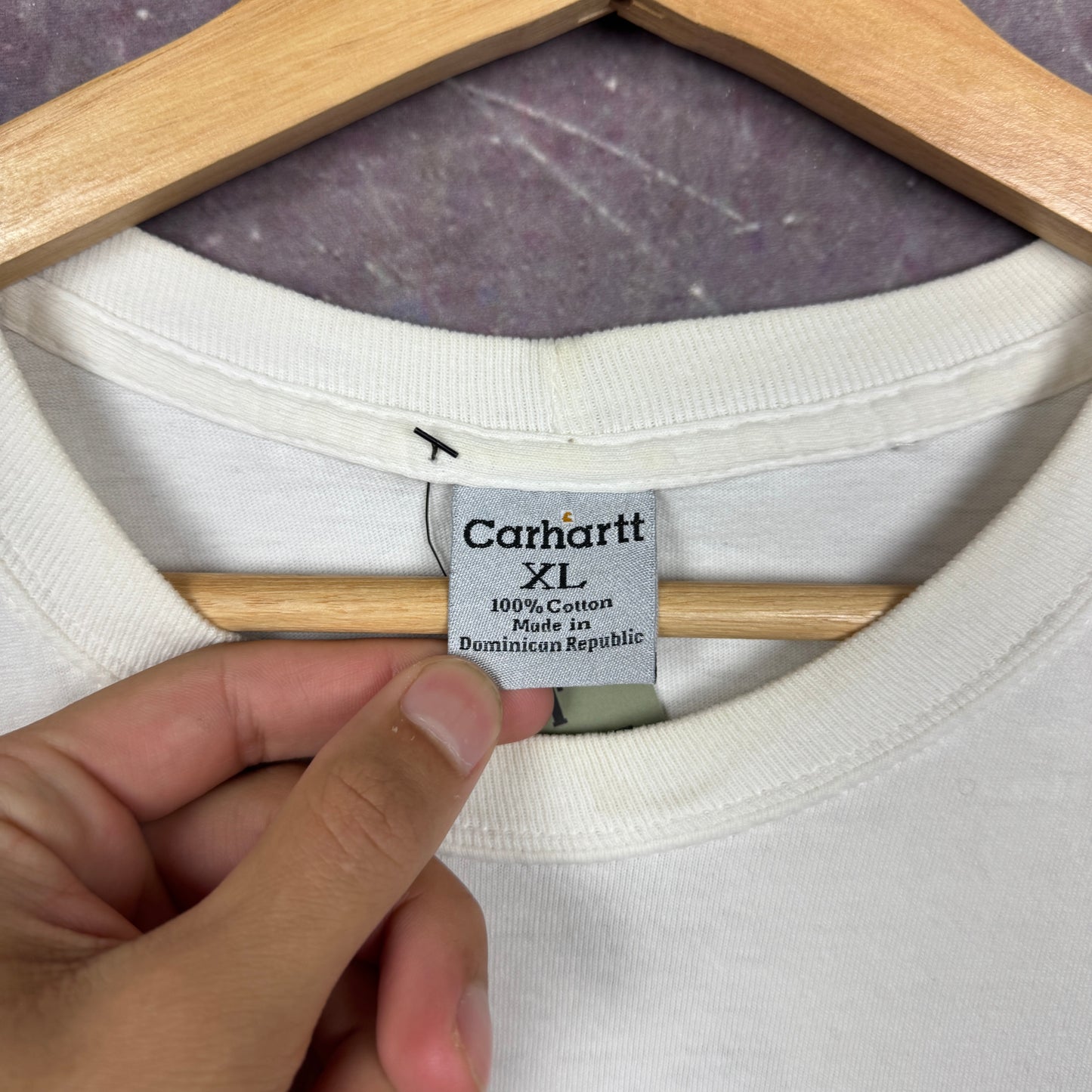 Early 00s White Carhartt Essential Pocket Logo Shirt XL 2404