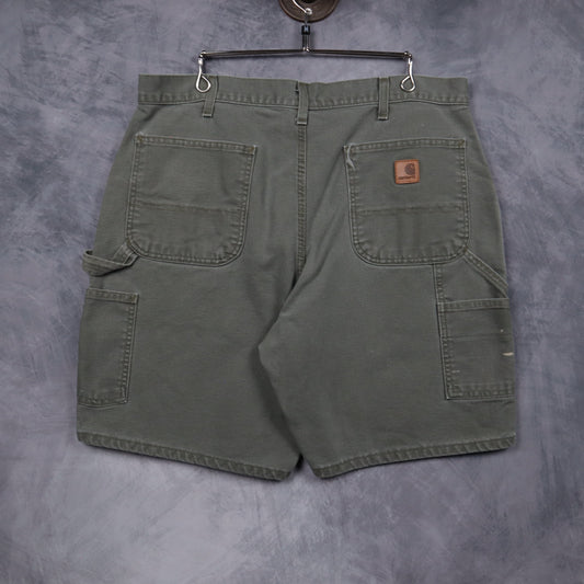 Y2K Moss Green Carhartt Painted Carpenter Shorts 5171