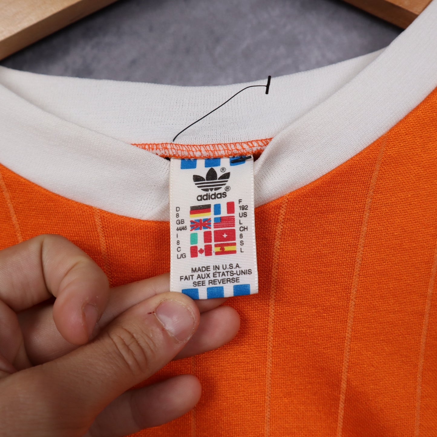 80s Orange Adidas Team Texas Long Sleeve Soccer Jersey 5888