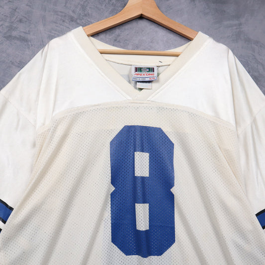90s White Dallas Cowboys Troy Aikman Apex One Jersey 6676