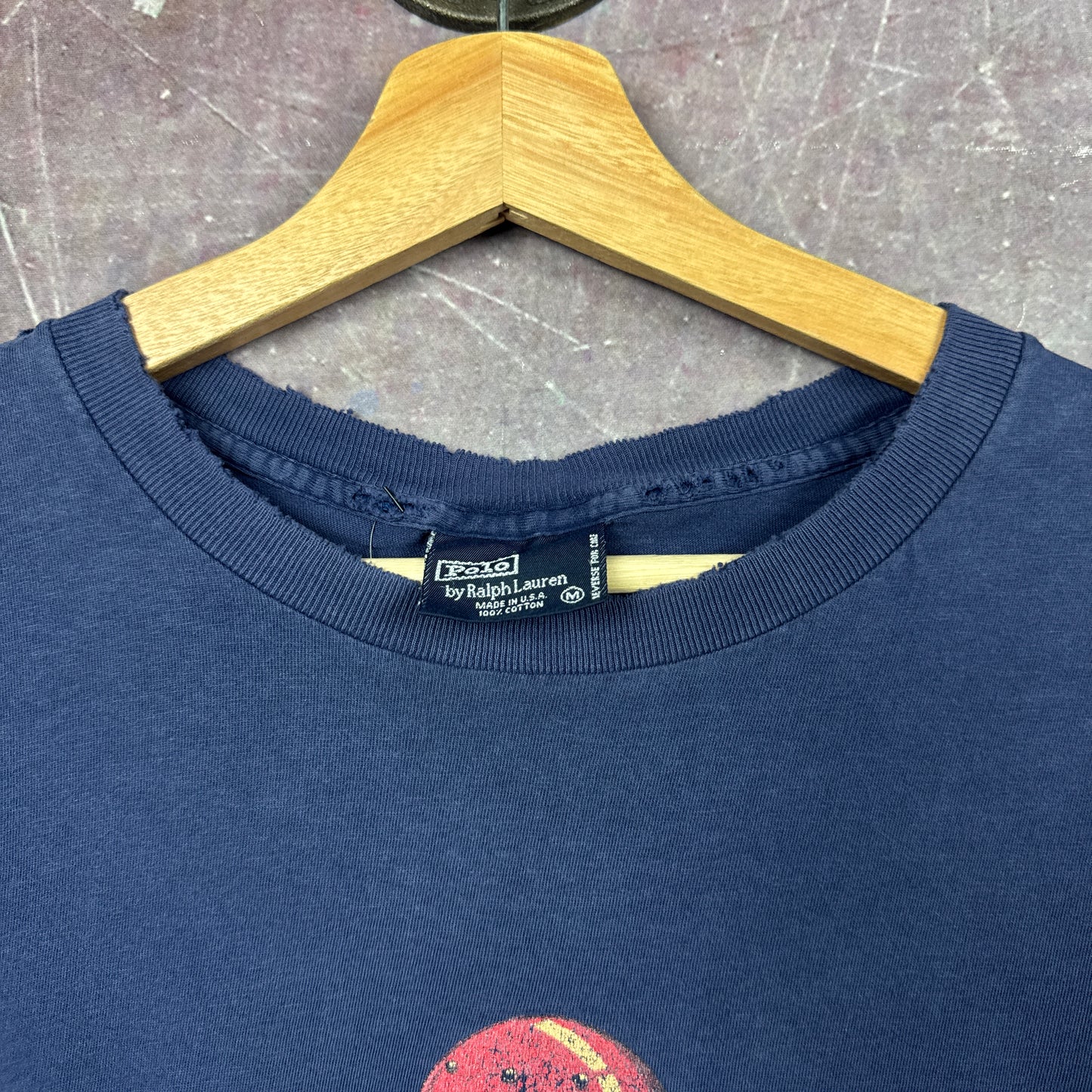 90s Navy Blue Polo Bear Shirt 3593