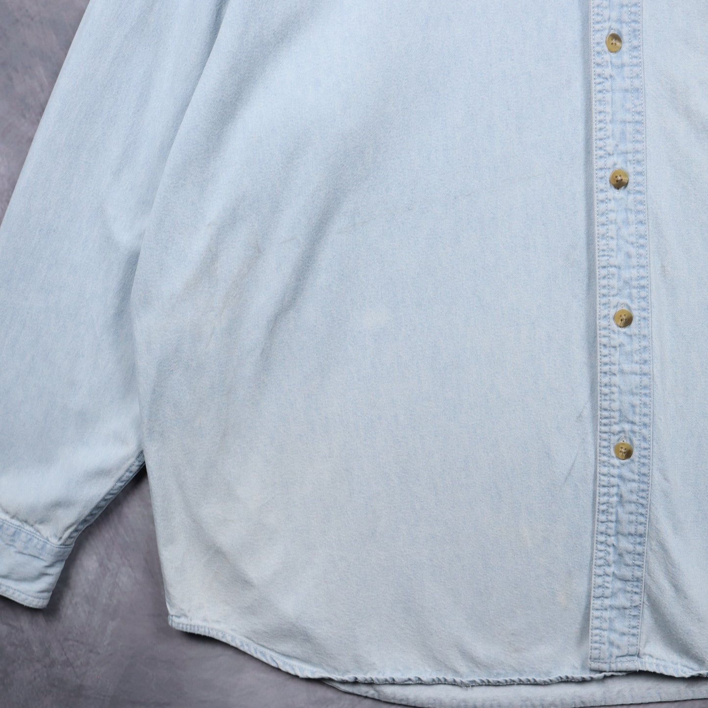 90s Light Wash New York Rangers Lee Sport Denim Button Up Shirt 5476