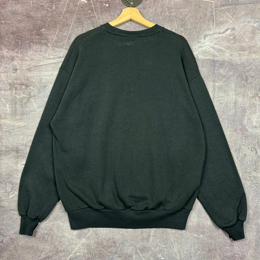 90s Black Embroidered Garth Brooks World Tour Graphic Crewneck Sweatshirt L 1741