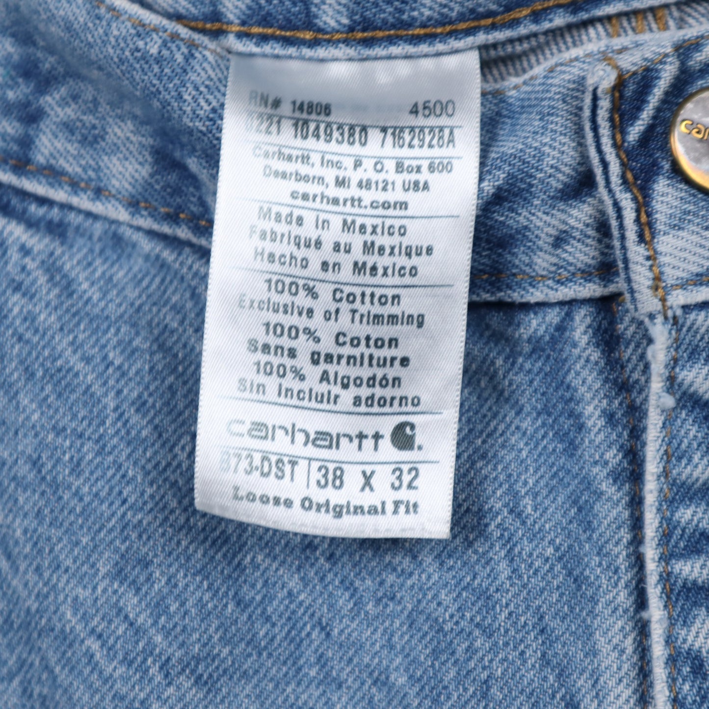 Y2K Light Wash Carhartt Double Knee Loose Original Fit Jeans 5052