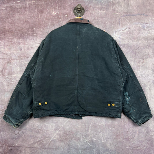 90s Faded Black Carhartt Cropped Arctic Work Jacket XL 2324