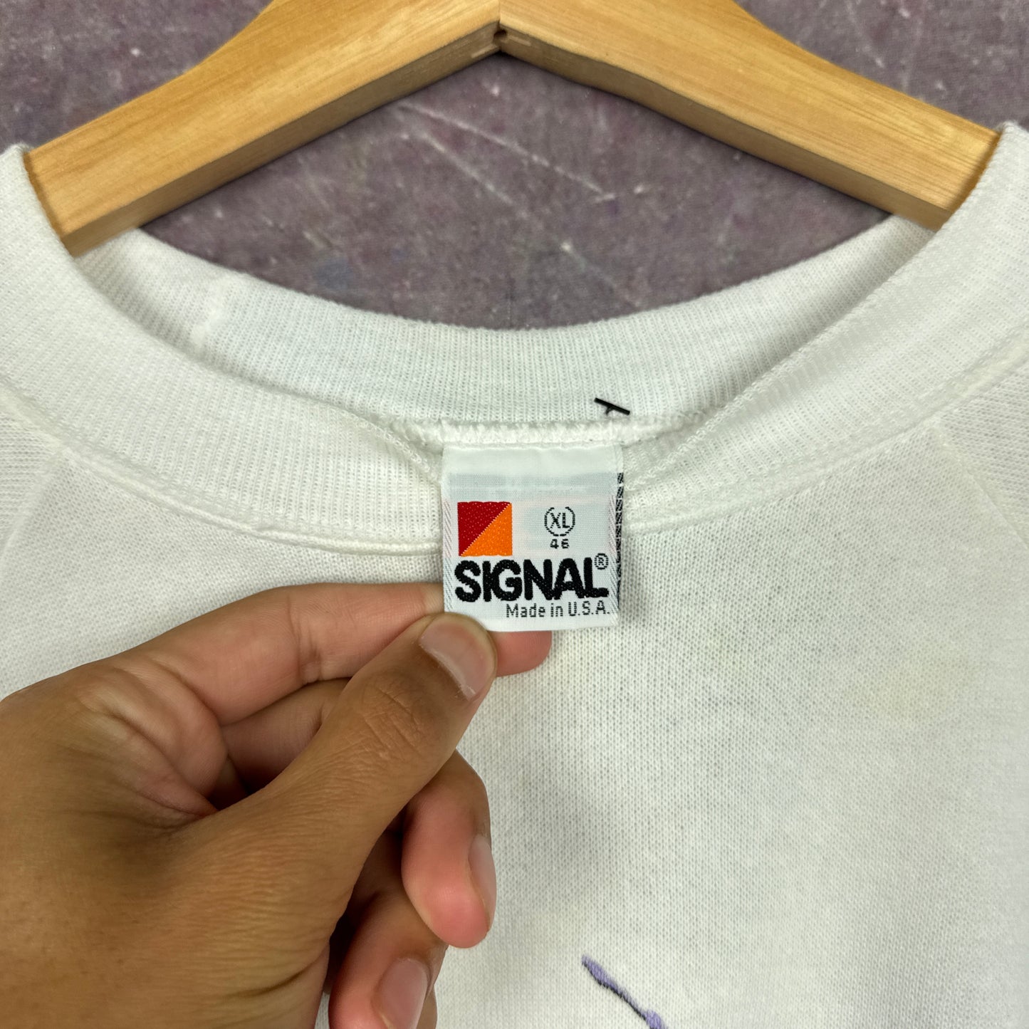 1987 White Whitney Houston Moment of Truth World Tour Graphic Crewneck Sweatshirt L 2916