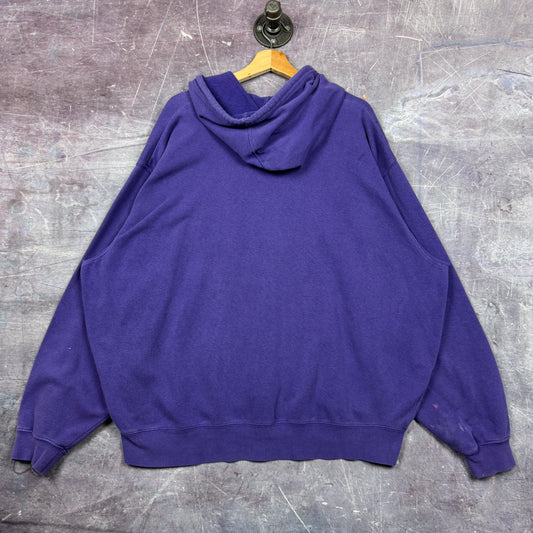 Early 00s Purple Nike Mini Swoosh Essential Logo Hoodie XXL 1845