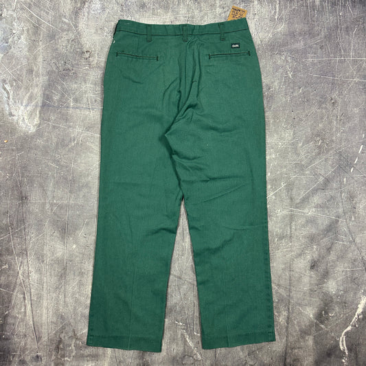 80s Green Cintas Cotton Poly Dickies Style Work Pants 33x28 AI44