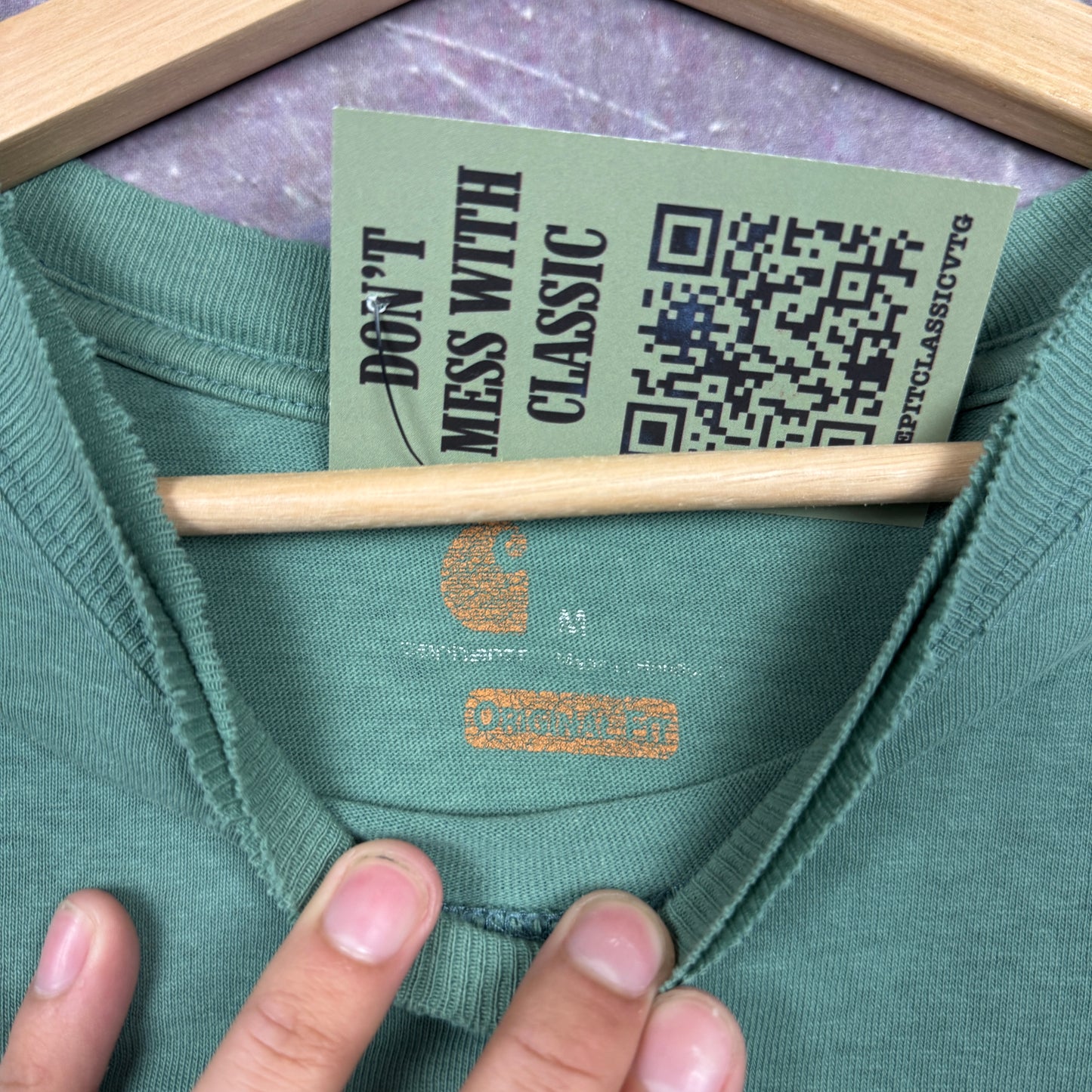 Early 00s Pastel Green Carhartt Essential Pocket Logo Shirt L 2422