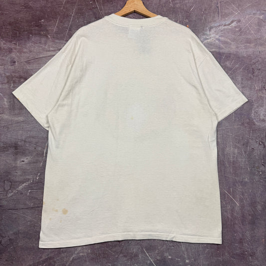 90s White Circle of Life Animals Human I Tees Earth Graphic Shirt XL 2553