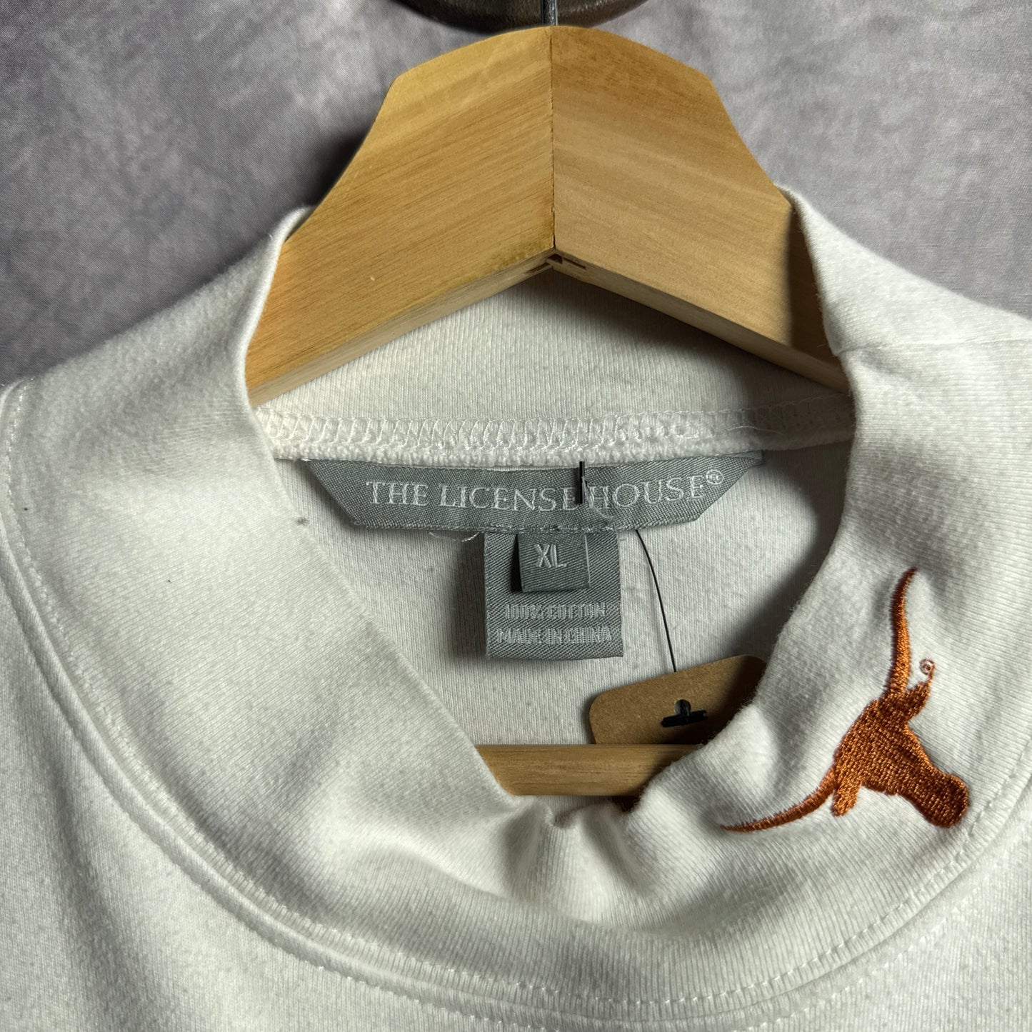 00s White Texas Longhorns Turtle Neck Long sleeve Shirt 4487