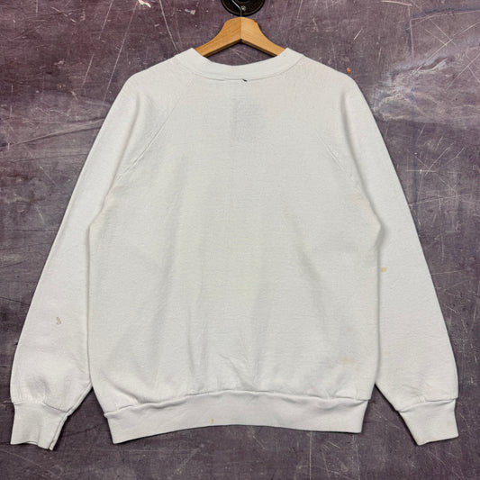 90s White Napa Auto Parts Spellout Crest Logo Graphic Crewneck Sweatshirt M 1783